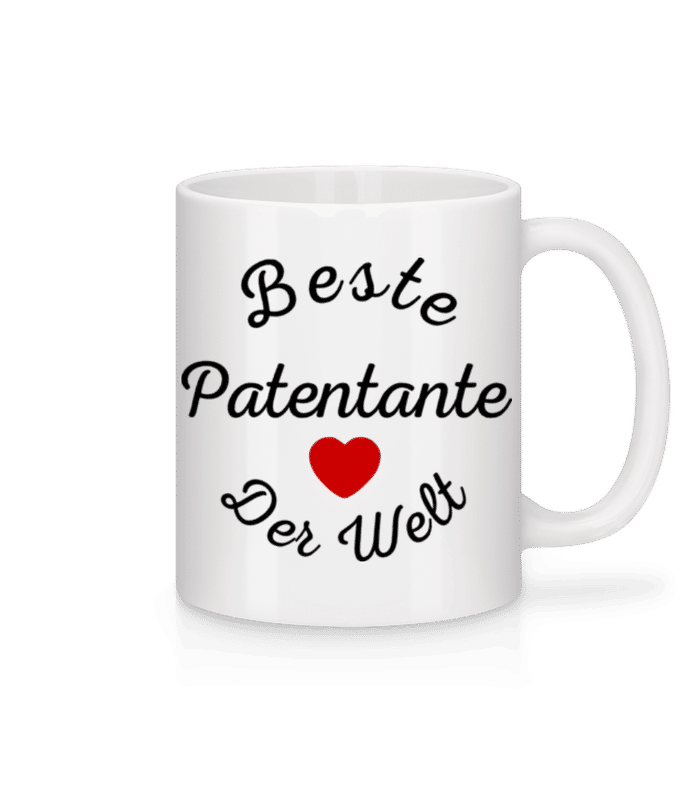 Vorschau: Beste Patentante Der Welt Herz - Tasse - Weiß - Vorne