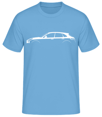 'Porsche Macan S 95B' Silhouette - T-shirt standard Homme - Bleu clair - Devant