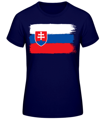 Länder Flagge Slowakei - Frauen Basic T-Shirt - Marine - Vorne