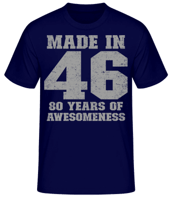 80 Years Of Awesomeness - Pánské basic tričko - Namořnická modrá - Napřed