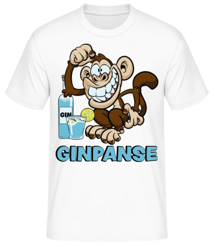 Vorschau: Ginpanse - Männer Basic T-Shirt - Weiß - Vorne
