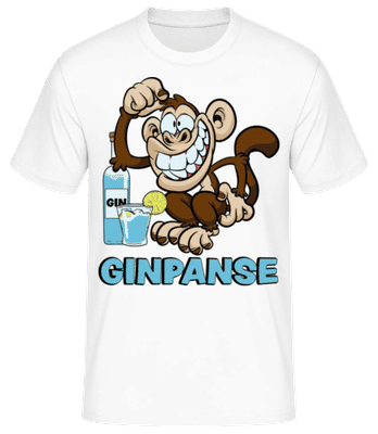 Ginpanse - Männer Basic T-Shirt - Weiß - Vorne