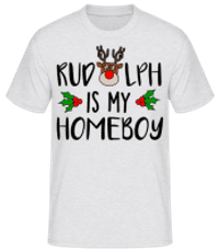 Rudolph Is My Homeboy - Pánske basic tričko - Melírovo šedá - Predné