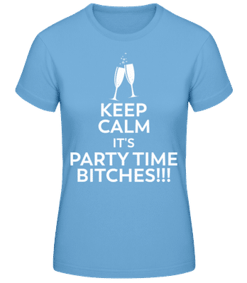 Keep Calm It's Party Time - Dámske basic tričko - Svetlo modrá - Predné