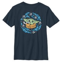 Star Wars - The Mandalorian - The Child Frog Spiral - Niños Camiseta - Marino - delante