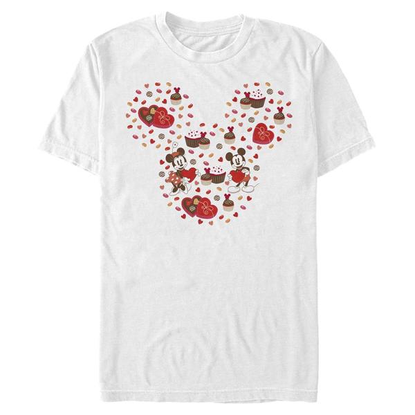 Aperçu: Disney Classics - Mickey Mouse - Mickey & Minnie Mickey Candy - Valentine's Day - Homme T-shirt - Blanc - Devant