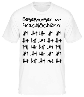 Begegnungen Mit Arschlöchern - Männer Basic T-Shirt - Weiß - Vorne