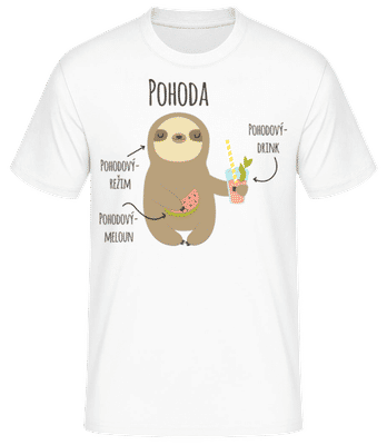 Pohoda Pohodový Režim - Pánské basic tričko - Bílá - Napřed