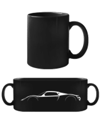 'Porsche 918 Spyder' Silhouette - Black Mug - Black - Front