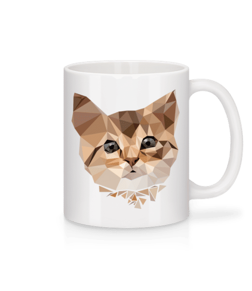 Aperçu: Polygon Chat - Mug en céramique blanc - Blanc - Devant