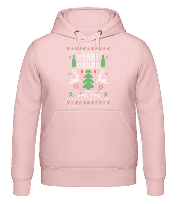 Merry Drunk Christmas - Sweat à capuche Homme - Rose - Devant