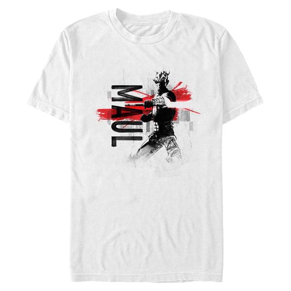 Vorschau: Star Wars - The Clone Wars - Darth Maul Maul Collage - Männer T-Shirt - Weiß - Vorne