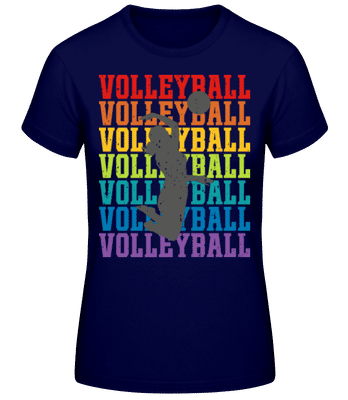 Volleyball Retro Woman - Dámske basic tričko - Namornícka modrá - Predné