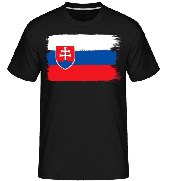 Aperçu: Drapeau Slovaquie -  T-Shirt Shirtinator homme - Noir - Devant