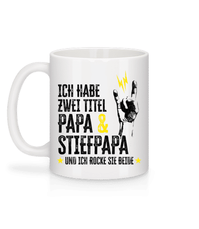Ich Habe Zwei Titel Papa Und Stiefpapa - Tasse - Weiß - Hinten