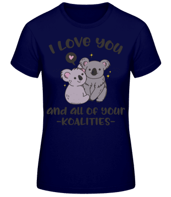 I Love You And Your Koalities - Camiseta básica de mujer - Marino - delante