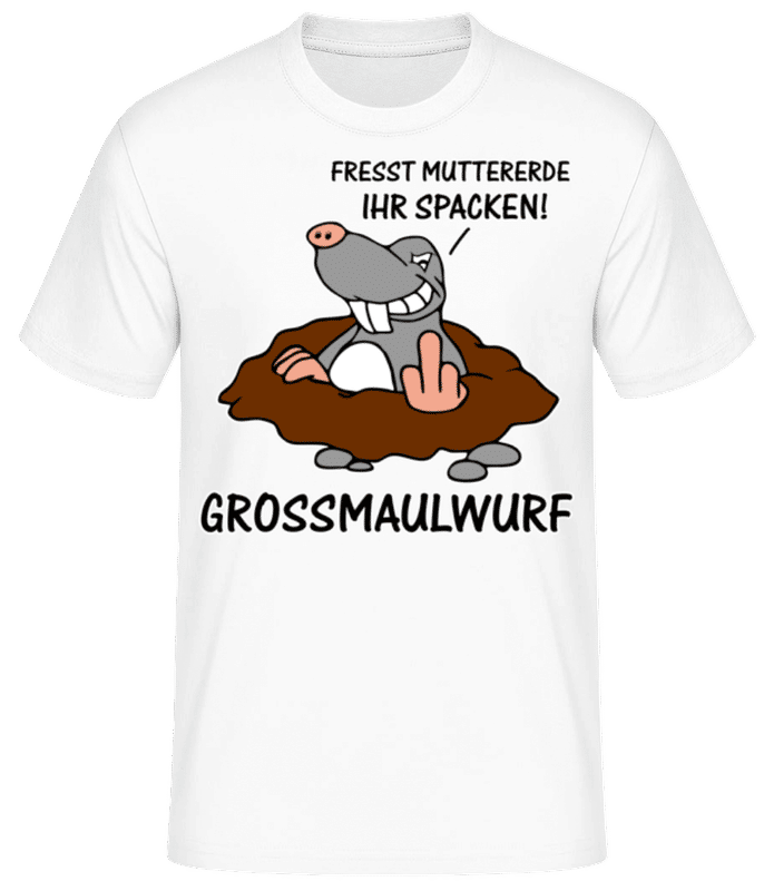 Vorschau: Grossmaulwurf - Männer Basic T-Shirt - Weiß - Vorne