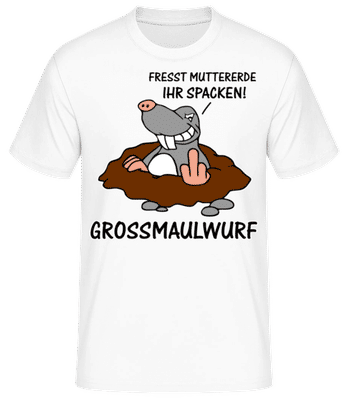 Grossmaulwurf - Männer Basic T-Shirt - Weiß - Vorne