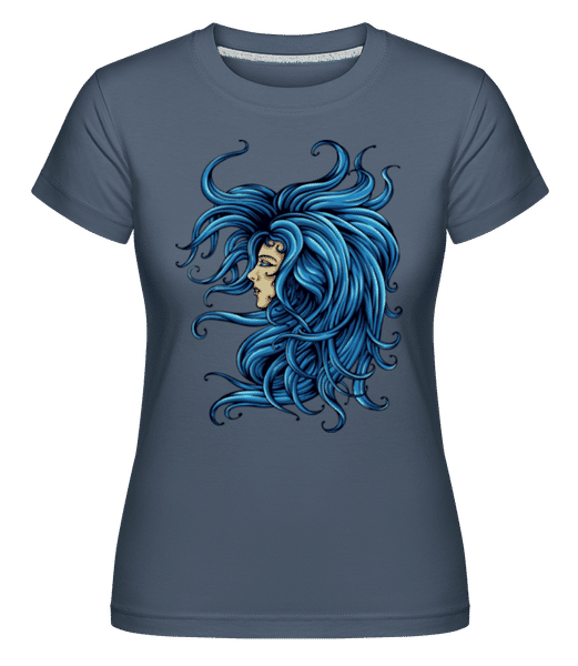 Aperçu: Lady In The Blue -  T-shirt Shirtinator femme - Bleu denim - Devant