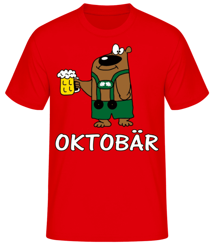 Vorschau: Oktobär - Männer Basic T-Shirt - Rot - Vorne