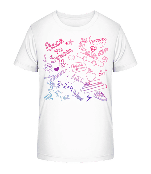 Aperçu: Back To School Symbols - T-shirt bio Enfant Stanley Stella 2.0 - Blanc - Devant