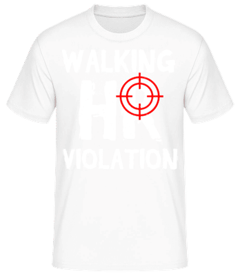 Office Walking HR Violation - Men's Basic T-Shirt - White - Front