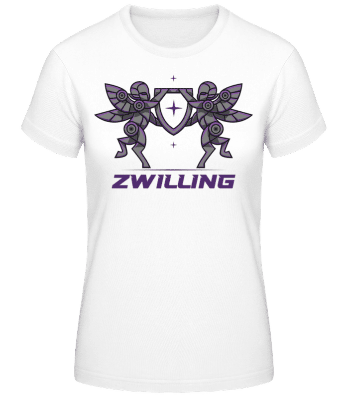 Vorschau: Mecha Roboter Sternzeichen Zwilling - Frauen Basic T-Shirt - Weiß - Vorne