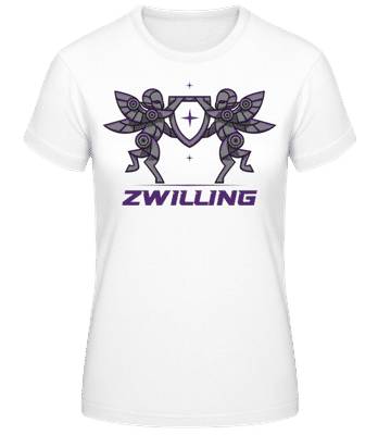 Mecha Roboter Sternzeichen Zwilling - Frauen Basic T-Shirt - Weiß - Vorne