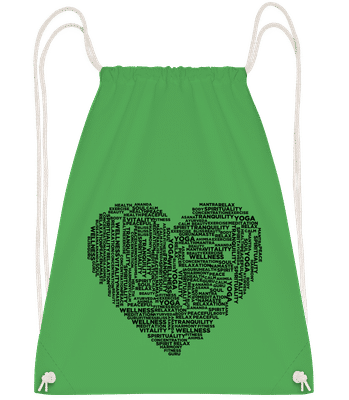 jóga Heart - Batoh so šnúrkami - Irish green - Predné