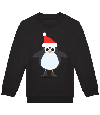Schlittschuh Pinguin 1 - Kinder Standard Pullover - Schwarz - Vorne