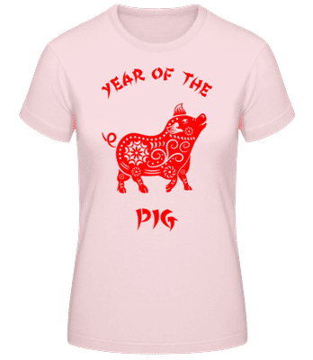 Chinese Zodiac Year Of The Pig - Dámské basic tričko - Růžová - Napřed