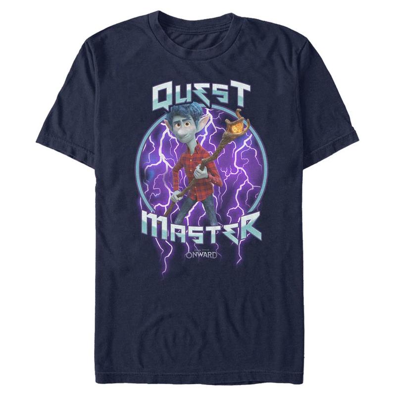 Vorschau: Pixar - Onward - Ian Quest Master - Männer T-Shirt - Marine - Vorne