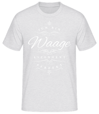 Ich Bin Waage Aszendent Perfekt - Männer Basic T-Shirt - Grau meliert - Vorne