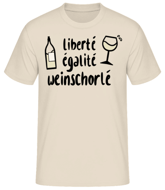Vorschau: Liberte Egalite Weinschorle - Männer Basic T-Shirt - Creme - Vorne