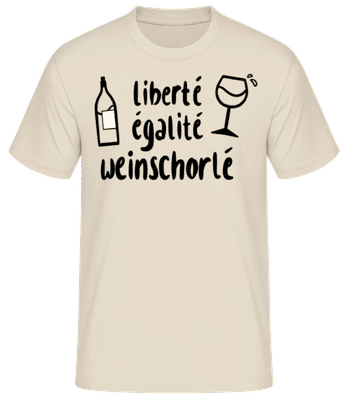 Liberte Egalite Weinschorle - Männer Basic T-Shirt - Creme - Vorne