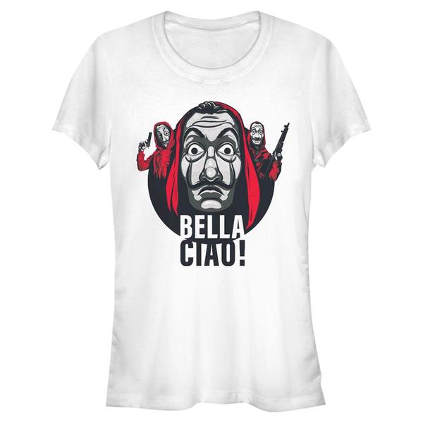 Aperçu: Netflix - La casa de papel - Skupina Ciao Circle Trio - Femme T-shirt - Blanc - Devant