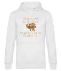 Das Tier In Mir Ist Ein Faultier - Unisex Premium Hoodie - Weiß - Vorne