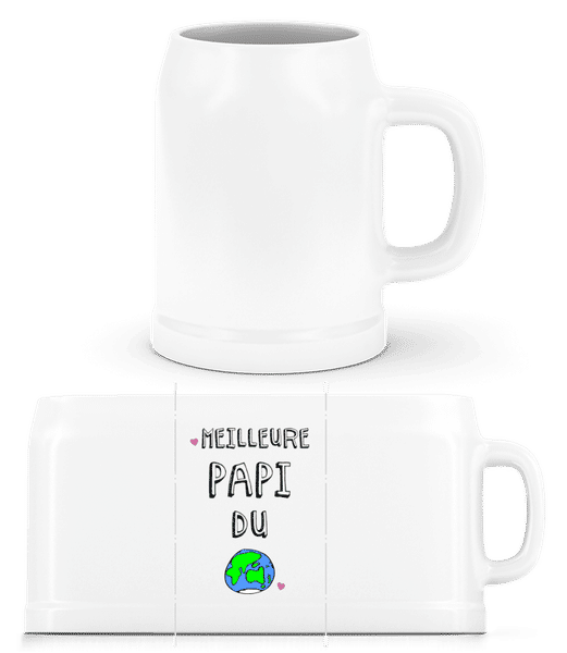 Aperçu: Meilleure Papi Du Monde - Chope de bière - Blanc - Devant