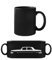 'Mercedes 280 SE W116' Silhouette - Black Mug - Black - Front