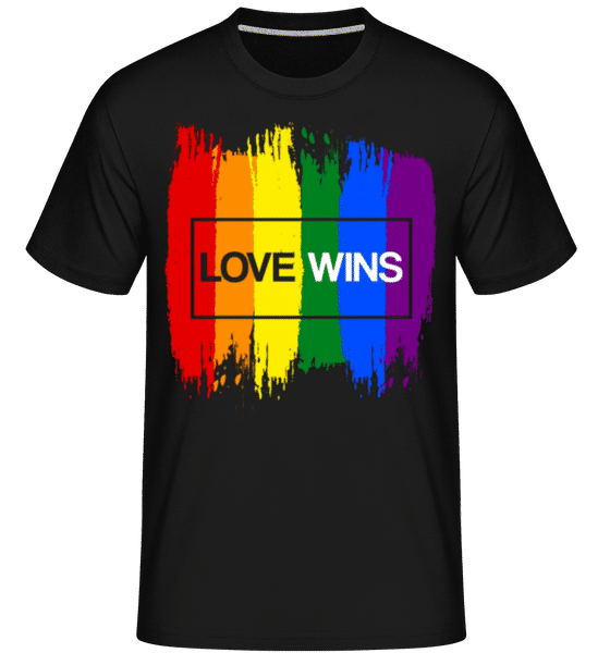Aperçu: LGBTQ Love Wins -  T-Shirt Shirtinator homme - Noir - Devant