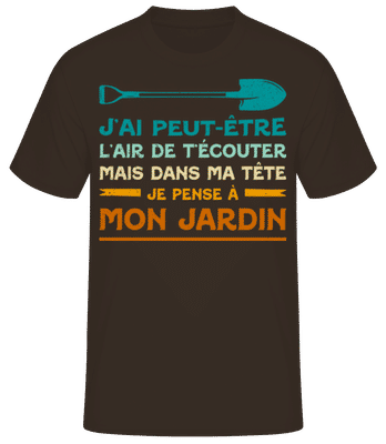 Pense À Mon Jardin - T-shirt standard Homme - Marron - Devant
