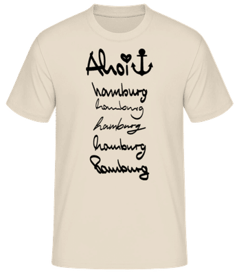 Ahoi Hamburg - Männer Basic T-Shirt - Creme - Vorne