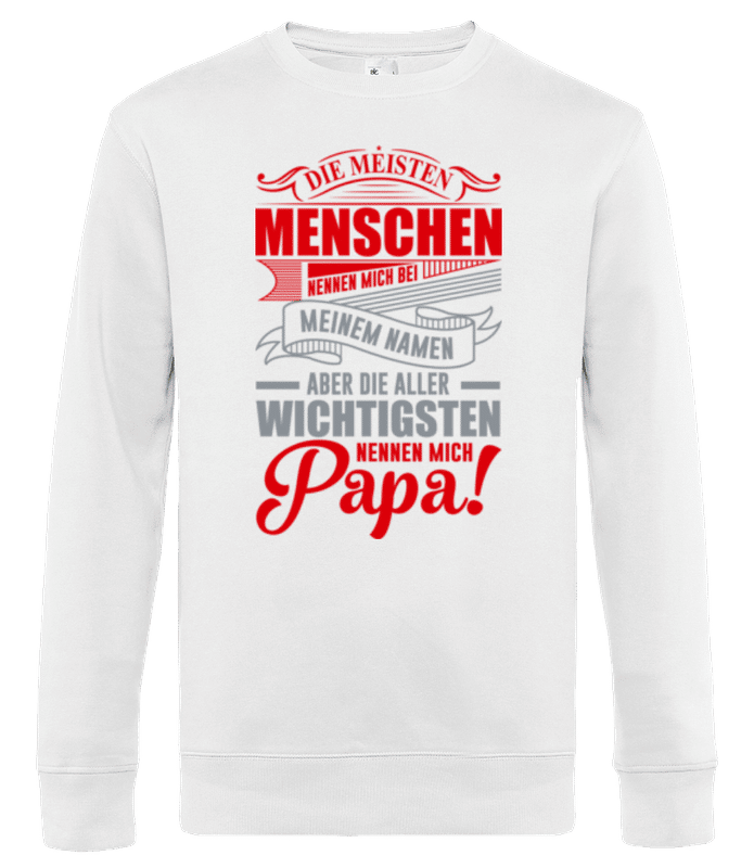Vorschau: Die Wichtigsten Nennen Mich Papa 4 - Männer Standard Pullover - Weiß - Vorne