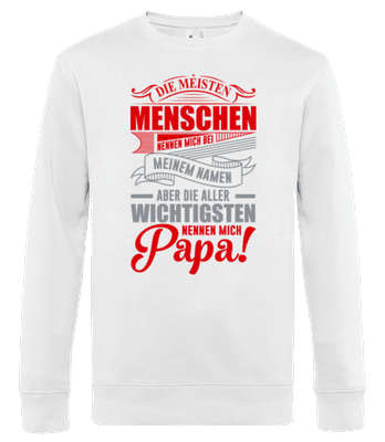 Die Wichtigsten Nennen Mich Papa 4 - Männer Standard Pullover - Weiß - Vorne