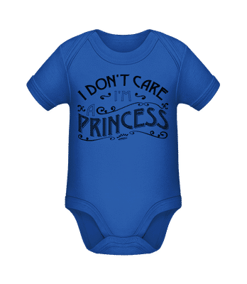 I Don't Care I'm A Princess - Body manches courtes bio - Bleu royal - Devant