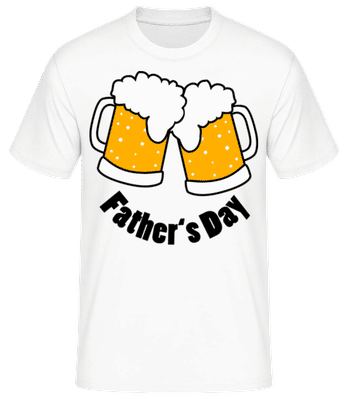Father's Day Beer 2 Glasses - Men's Basic T-Shirt - White - Front