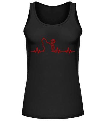 Heartbeat Cat - Camiseta de tirantes para mujer - Negro - delante