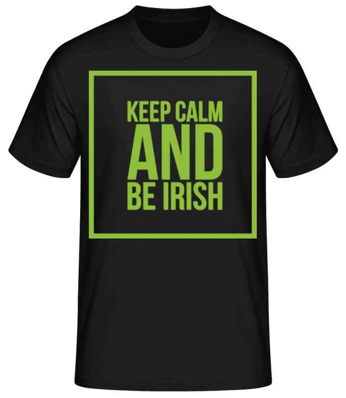 Náhled: Keep Calm And Be Irish Logo Green - Pánské basic tričko - Černá - Napřed