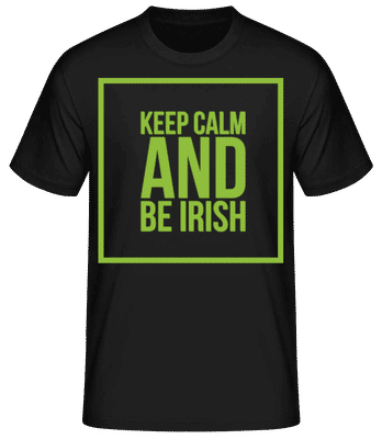 Keep Calm And Be Irish Logo Green - Pánské basic tričko - Černá - Napřed