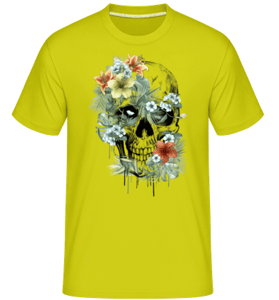 Flower Skull -  Shirtinator Men's T-Shirt - Lime - Front